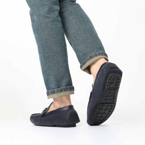 Men's Horsebit Moccasin Loafer Shoes - NAVY - 8